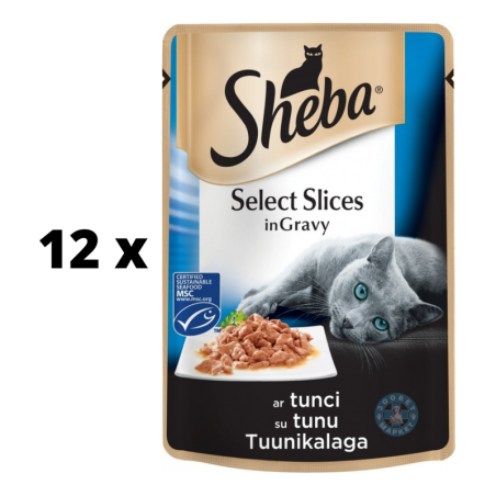 Ėdalas katėms „SHEBA“, su tunais, maišeliuose, 85 g SHEBA - 1