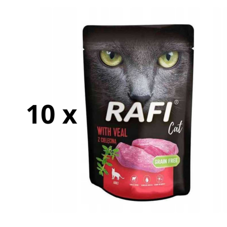 Rafi Pate wet food for cats with veal, 10x100 g RAFI - 1