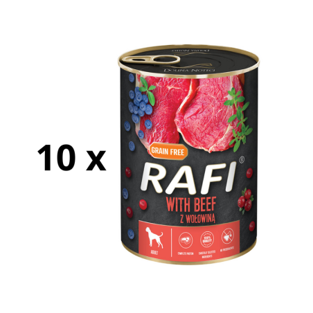 Rafi Pate wet food for dogs with beef, blueberries and cranberries, 10x400 g RAFI - 1