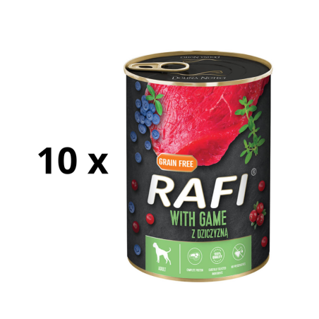 Rafi Pate wet food for dogs with game, blueberries and cranberries, 10x400 g RAFI - 1