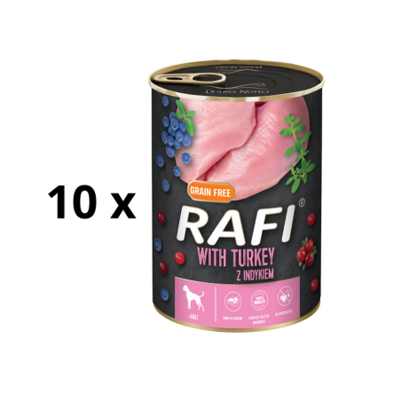 Rafi Pate wet food for dogs with turkey, blueberries and cranberries, 10x400 g RAFI - 1