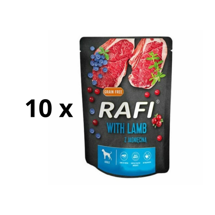 Rafi Pate wet food for dogs with lamb, blueberries and cranberries, 10x300 g RAFI - 1