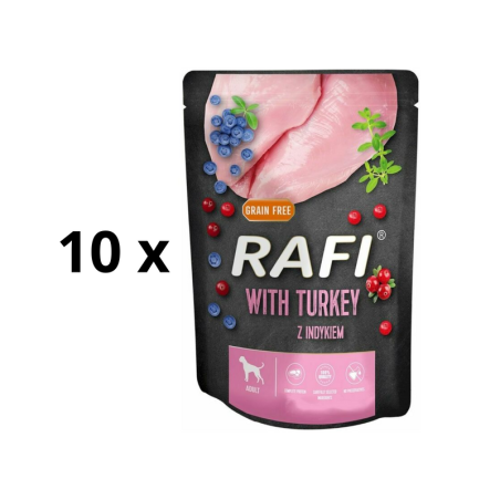 Rafi Pate wet food for dogs with turkey, blueberries and cranberries, 10x300 g RAFI - 1