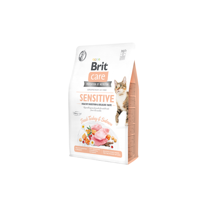 Brit Care Cat GF Sensitive Healthy Digestion&Delicate Taste сухой корм для кошек с чувствительным пищеварением, 7 кг