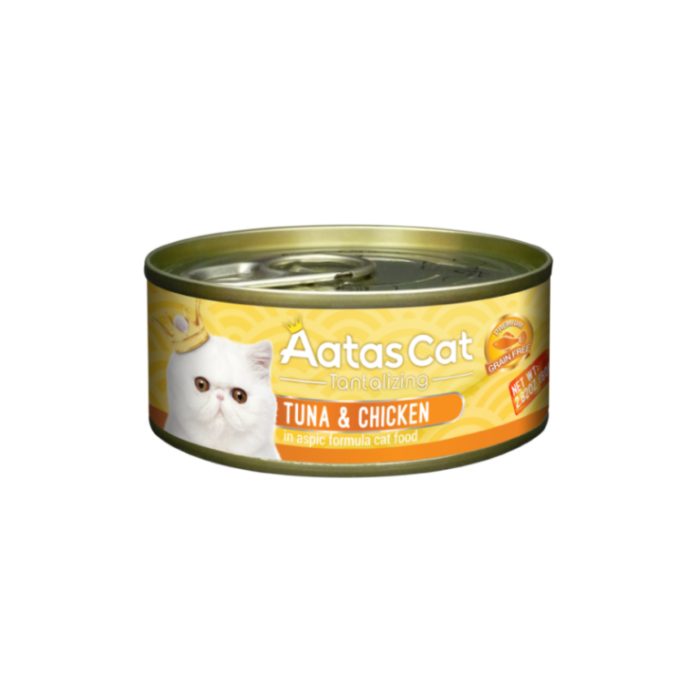 Aatas Cat Tantalizing Tuna&Chicken bezgraudu, mitrā barība kaķiem, 80 g