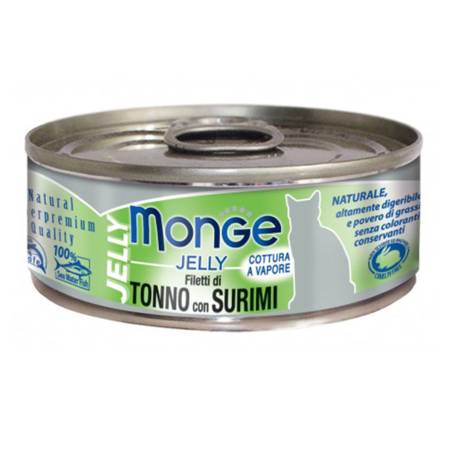 Monge Jelly Wet Cat wet food for cats with yellowfin tuna and surimi, 80 g