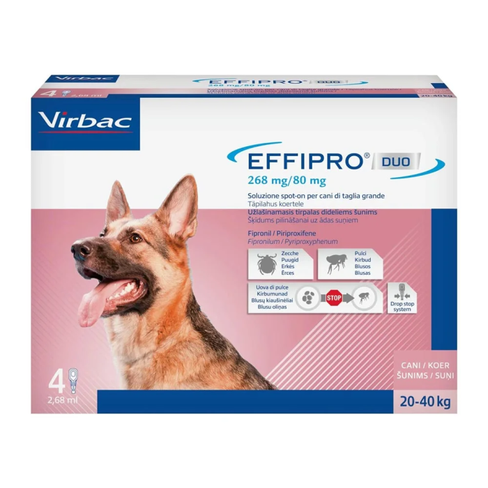 Virbac Effipro Duo 268 mg drip solution for dogs 20-40 kg, N4