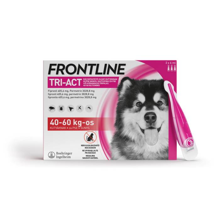 Frontline Tri-Act XL pretparazītu pilienu šķīdums 40-60 kg suņiem, 3 gab.