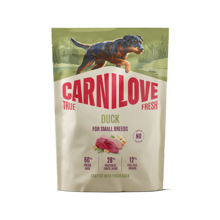 Carnilove True Fresh Duck Adult Small Breed Kuivtoit väikestele tõugudele koertele, 1,5 kg
