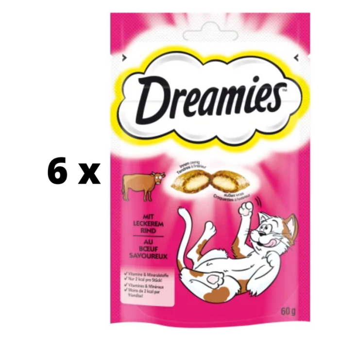 Delicious cats for Dreamies, with beef, 60 g x 6 pcs. package DREAMIES - 1