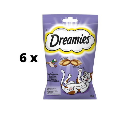 Delicious cats Dreamies, with duck, 60 g x 6 pcs. package DREAMIES - 1