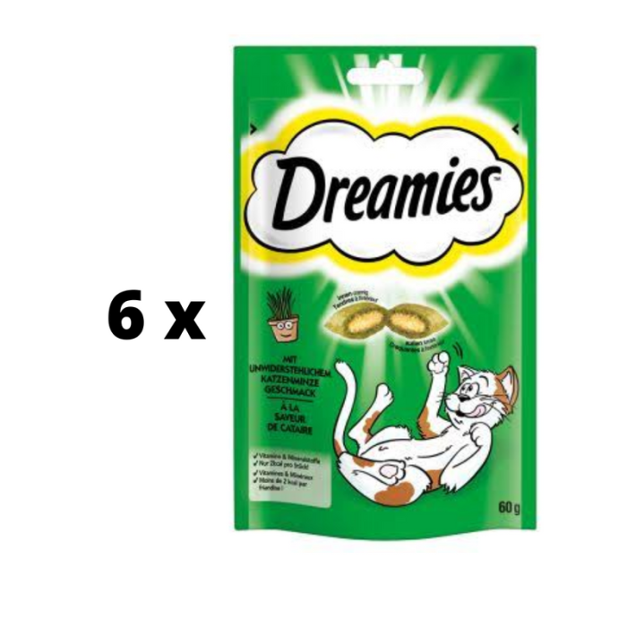 Kārums kaķiem DREAMIES, kaķumētras garša, 60 g x 6 gab. iepakojums DREAMIES - 1