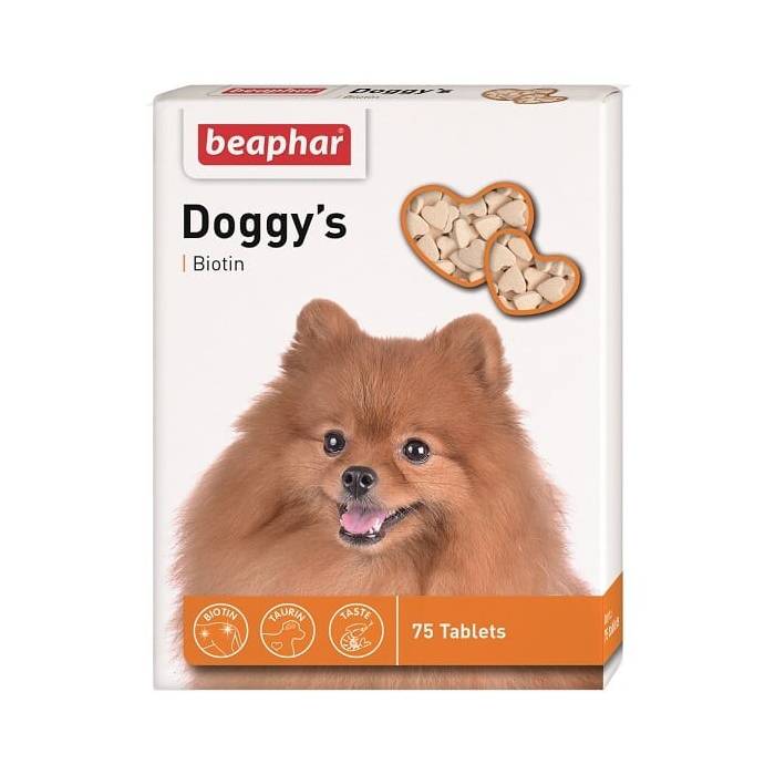 Лакомство для собак – Beaphar, Doggy's Biotin 75 таб.