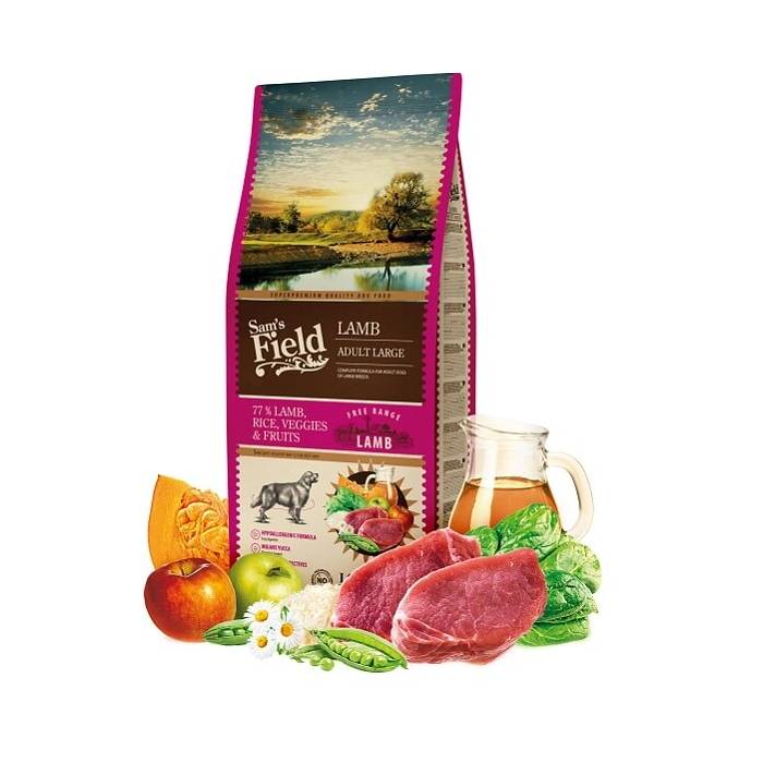 Sausa barība suņiem : Sams Field DOG Fresh Lamb&ampRice ADULT LARGE 13 kg.