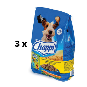 Sausas maistas šunims CHAPPI su paukštiena ir daržovėmis, 2,7kg  x  3 vnt. pakuotė CHAPPI - 1