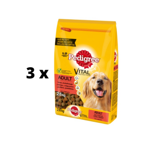 Dry dog ​​food pedigree medium, poultry, and beef 2.6 kg x 3 pcs. package PEDIGREE - 1