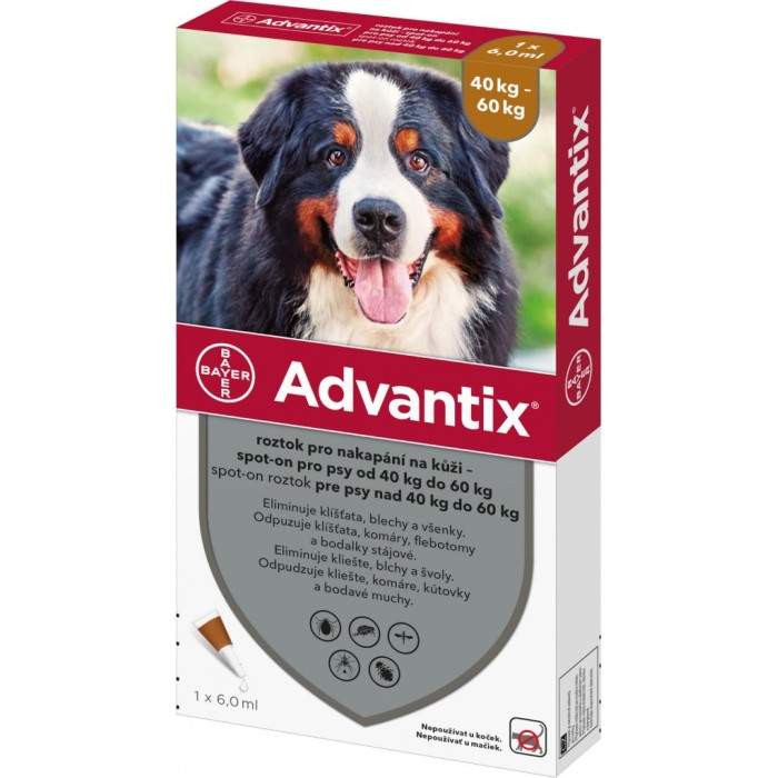 Advantix lietišķais risinājums blusām un ērču suņiem 40–60 kg, 1 pc. ADVANTIX - 1