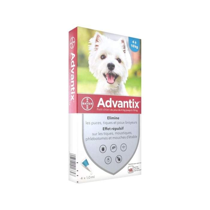 Advantix lietišķais risinājums blusām un ērču suņiem 4-10 kg, 4 gab. ADVANTIX - 1