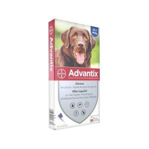 ADVANTIX užlašinamasis tirpalas nuo blusų ir erkių šunims 25-40kg, 4 vnt. ADVANTIX - 1