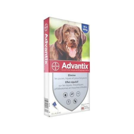 ADVANTIX užlašinamasis tirpalas nuo blusų ir erkių šunims 25-40kg, 4 vnt. ADVANTIX - 1
