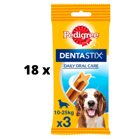 Лакомства для собак PEDIGREE Dentastix для средних собак 3 шт., 77г x 18 шт. упаковка PEDIGREE - 1