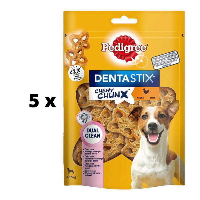 Dog treats Pedigree dentix chewy chunk mini, chicken flavor, 68 g x 5 pcs. package PEDIGREE - 1