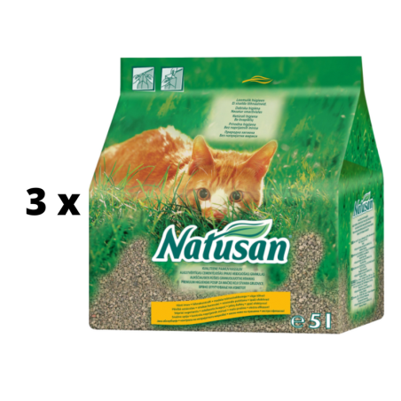 Lecamais metiens kaķiem NATUSAN, 5 l x 3 gab. iepakojums NATUSAN - 1