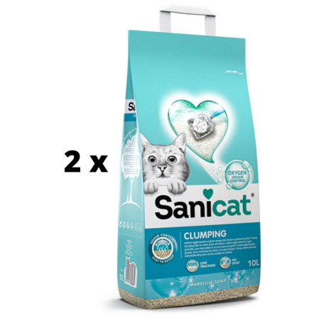 Cat litter Sanicat Clumping Marseille soap, 10l x 2 pcs pack SANICAT - 1
