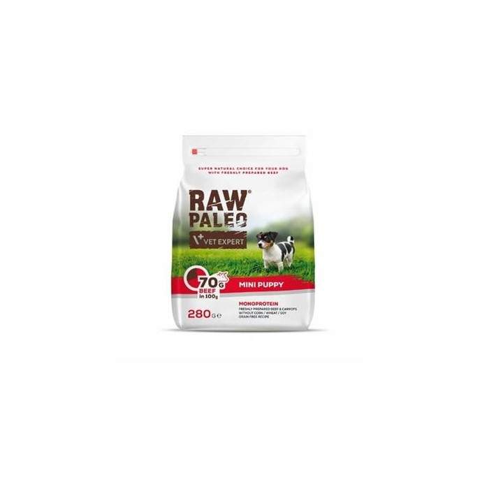 RAW Paleo Dry, Honesty Food for Small Breed Puppies PUPPY Mini with beef, 280 g Raw Paleo - 1