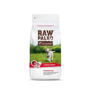 Raw Paleo sausā bezgraudu barība lielo šķirņu kucēniem Kucēns Lielā šķirne ar liellopu gaļu, 14 kg Raw Paleo - 1