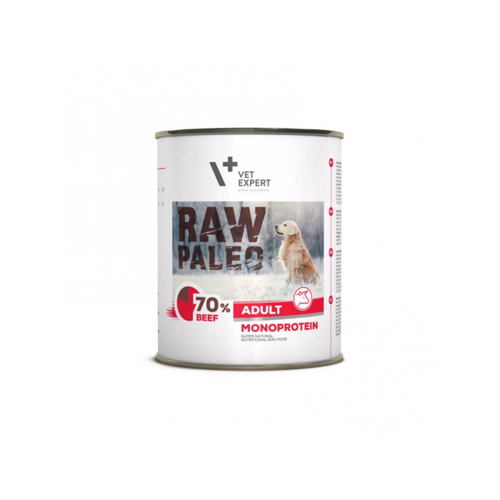 RAW Paleo Canned Adult Dogs with Beef, Unholed, 800g Raw Paleo - 1