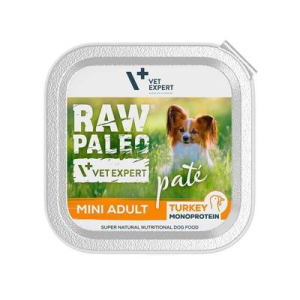 Raw Paleo paštetas mažų veislių suaugusiems šunims su kalakutiena, begrūdis, 150g