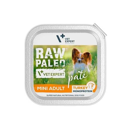 Raw Paleo Adult Mini paštetas mažų veislių suaugusiems šunims su kalakutiena, begrūdis, 150g Raw Paleo - 1