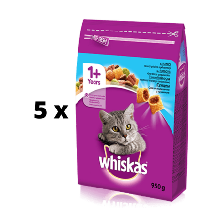 Sausā kaķu barība „WHISKAS“ ar tunci un dārzeņiem, 950 g x 5 gab. iepakojums WHISKAS - 1