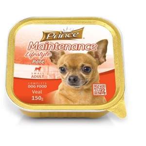 Full -fledged wet feed for small dogs Prince Pate, with veal, 150g, 12 packs PRINCE - 1
