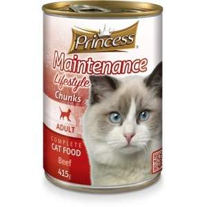 Visavertis šlapias pašaras katėms PRINCESS LIFESTYLE su jautiena, 405g, 2 pakuočių komplektas PRINCESS - 1