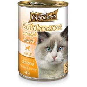 Полно -красочный мокрый корм для кошек Принцесса, образ жизни с курицей/индейкой, 405 г, 2 упаковки PRINCESS - 1