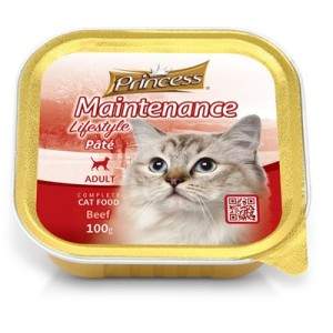 Полностью влажный корм для кошек Princess Pate с говядиной, 100 г, 10 упаковок PRINCESS - 1