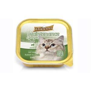 Полный мокрый корм для кошек Princess Pate с кроликом/уткой, 100 г, 10 упаковок PRINCESS - 1
