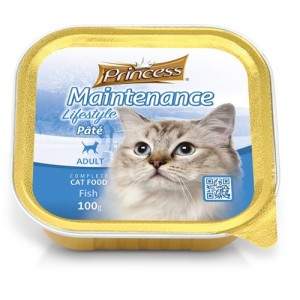 Fully wet feed for cats Princess Pate with fish, 100g, 10 packs PRINCESS - 1