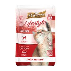 Mitra barība kaķu princeses dzīvesveidam ar liellopu gaļu, 100 g, 24 paciņas PRINCESS - 1