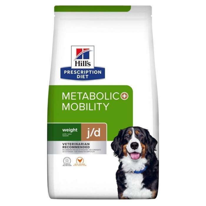 Hill's Prescription Diet Metabolic plus Mobility Weight + j/d Chicken sausas maistas šunims, skirtas svorio valdymui ir sąnarių 