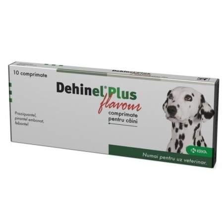 Dehinel Plus Flavour tabletes pret tārpiem suņiem, 10 tab. KRKA - 1