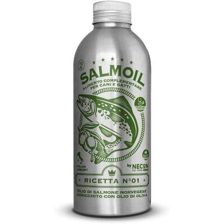 Salmoil Ricetta 1 salmon oil for maintaining skin, fur and normal kidney function, 250 ml Necon Pet Food - 1