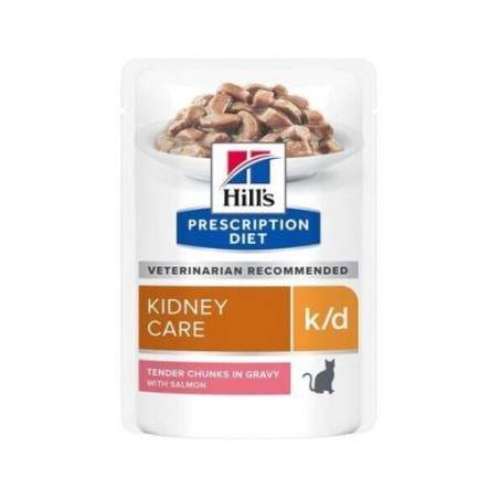 Hill's Prescription Diet Kidney Care k/d Salmon mitrā barība kaķiem nieru darbības atbalstam, 85 g Hill's - 1