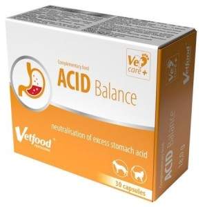 Vetfood Acid Balance supplements for dogs and cats to control vomiting and diarrhea, 30 capsules Vetfood - 1