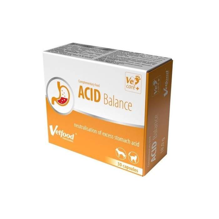 Vetfood Acid Balance supplements for dogs and cats to control vomiting and diarrhea, 30 capsules Vetfood - 1