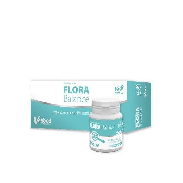 Vetfood Flora Balance добавки для собак, кошек и мелких грызунов для здоровья желудочно-кишечного тракта, 60 капсул Vetfood - 1