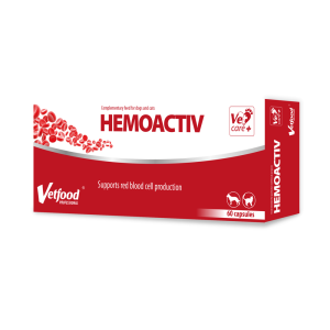 Vetfood HemoActiv papildai augintiniams, esant širdies nepakankamumui, 60 kapsulių