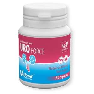 Vetfood UroForce uztura bagātinātāji suņiem un kaķiem, regulē un atbalsta urīnceļu sistēmas funkcijas, 30 kapsulas Vetfood - 1